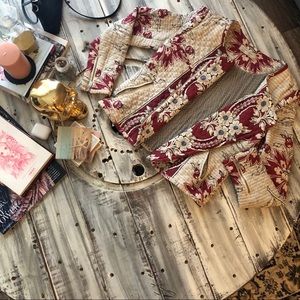 Zara Quilted Floral Moto Jacket